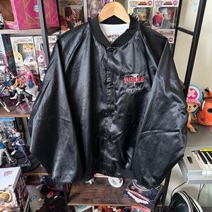 Vintage Westark USA Satin Bomber Jacket Black Texas Greg Jolley Men’s XL